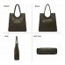Women's elegant PU Tote, Faux Leather Double Compartment 14" Laptop Business Tote multi-pocket
